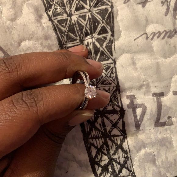 1ct D Moissanite Platinum Plated Ring - Picture 6 of 13